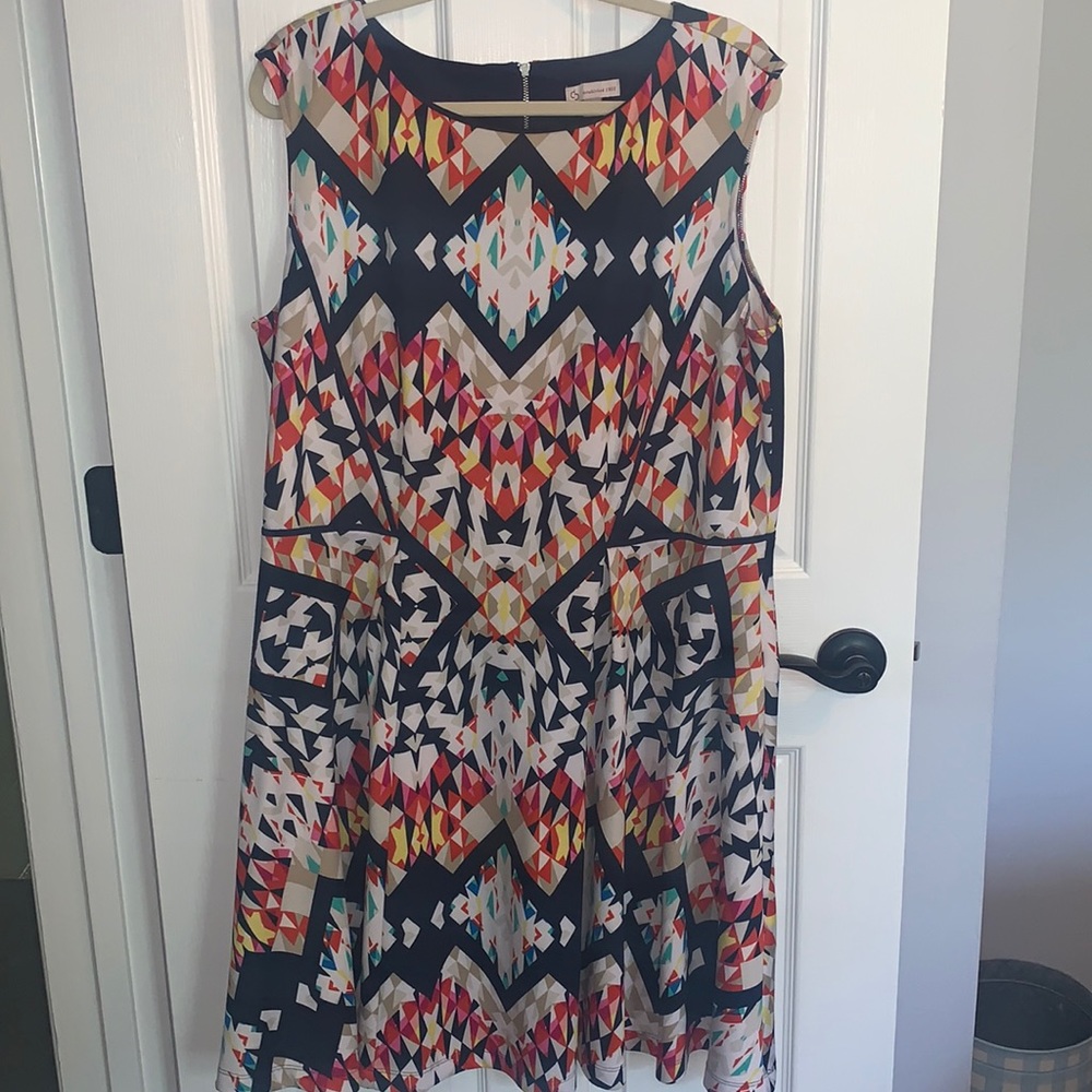 Geometric A Line Dress